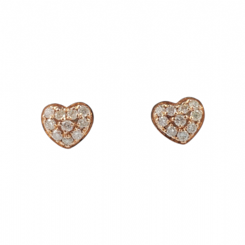 Diamond Heart Earrings 0.25ct 14K Rose Gold