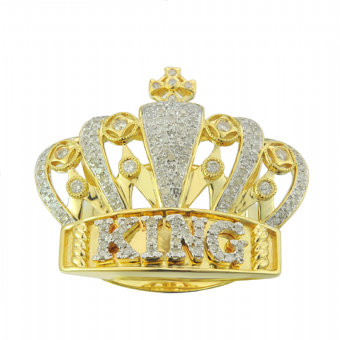 Diamond Crown King Ring 0.86 ct. 10K Yellow Gold