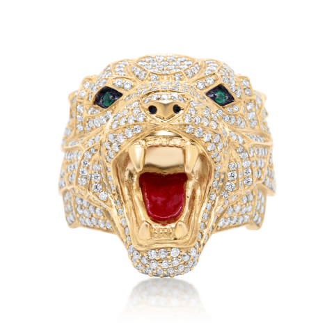 Diamond Bobcat Ring 2.80 ct. 10K Yellow Gold