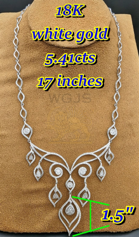 18K WHITE GOLD NECKLACE  5.41CT    17