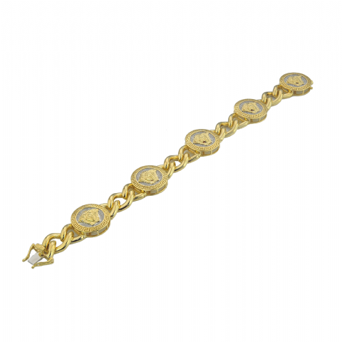 Diamond 5 Versace Eternity Emblems Bracelet -0.70 10K Yellow Gold