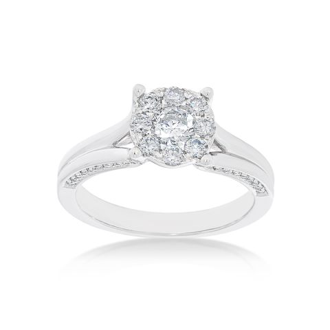 Diamond Engagement Ring 0.72 ct. 14k White Gold
