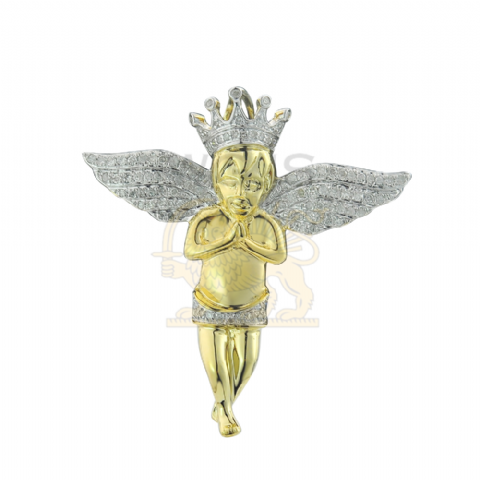 Diamond Angel Pendant -- 0.42CT 10K Yellow Gold