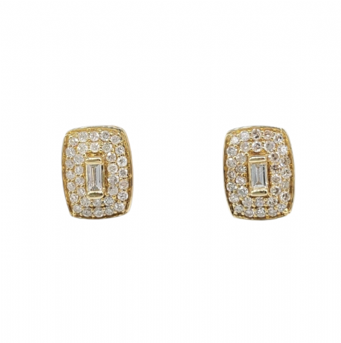 Baguette Diamond Earrings 0.25ct 10k Yellow Gold