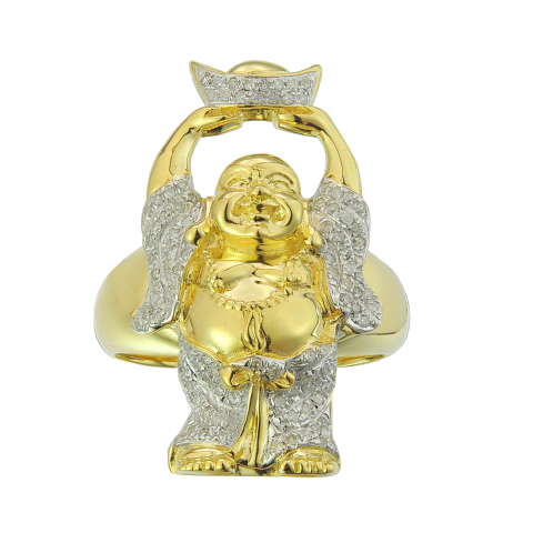 Diamond Buddha Ring 0.33 ct. 10K Yellow Gold