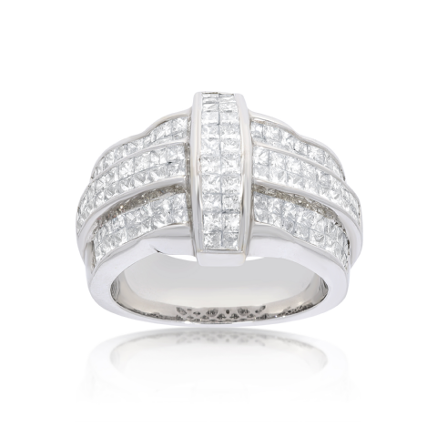 Princess Cut Diamond Ring 4.00 ct. 14K White Gold