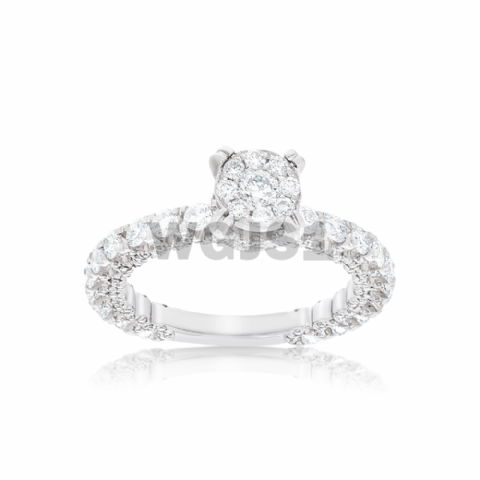 Diamond Engagement Ring 1.45 ct. 14k White Gold