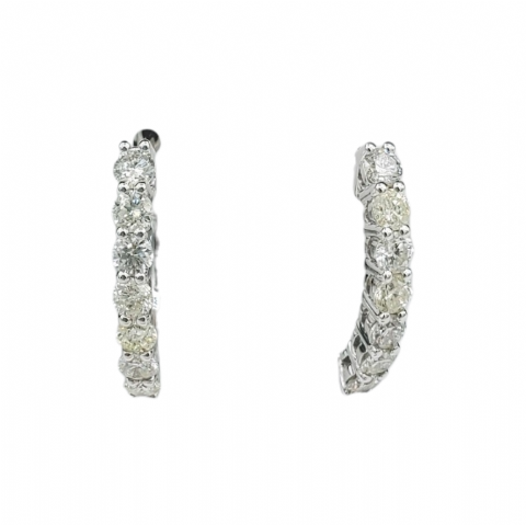 Diamond Huggies Earrings 1.44ct 14K White Gold
