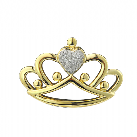 Diamondd Crown Ring   0.15 ct. 10K Yellow Gold