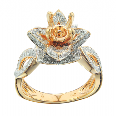 Diamond Engagement Mounting Ring   0.85 ct. 14K Rose Gold