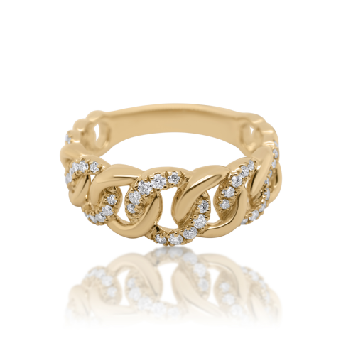 Diamond Cuban Ring 0.33 ct. 14K Yellow Gold