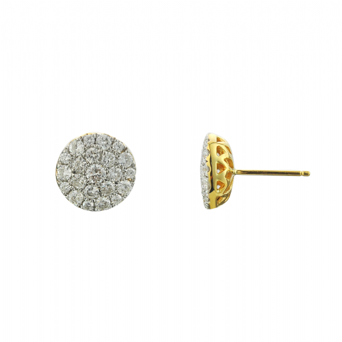Diamond Earrings 1.38 ct. 14K Yellow Gold 10.08mm