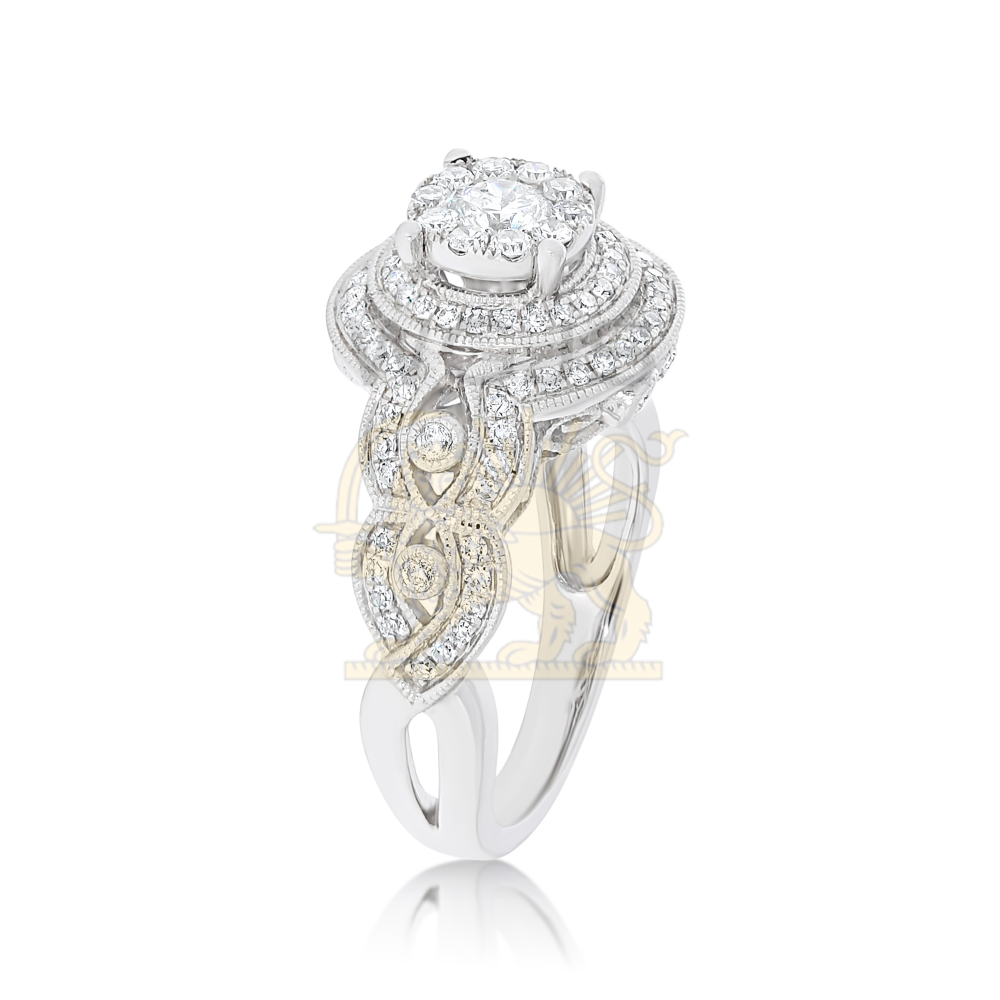Fancy Diamond Engagement Ring 0.81 ct. 14k White Gold
