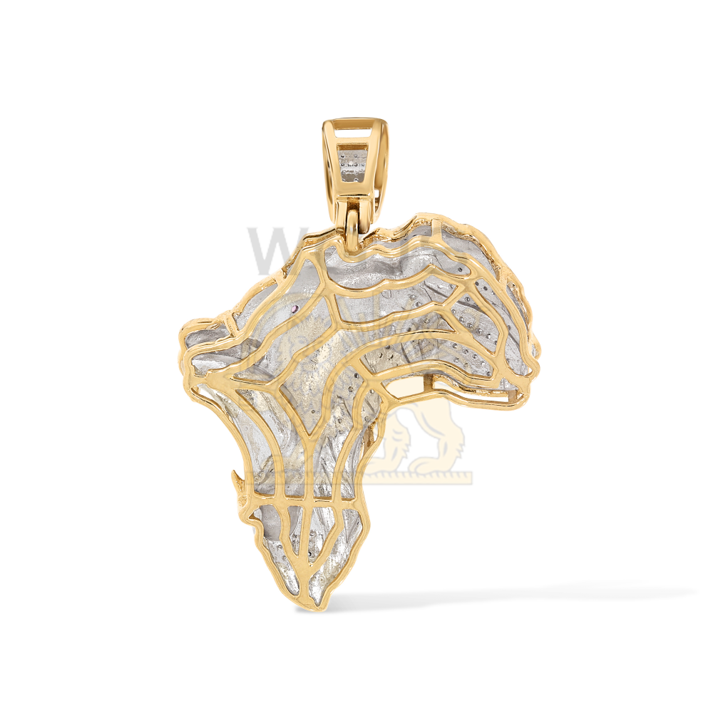 Diamond Lion Africa Pendant 0.62 ct. 10k Yellow Gold
