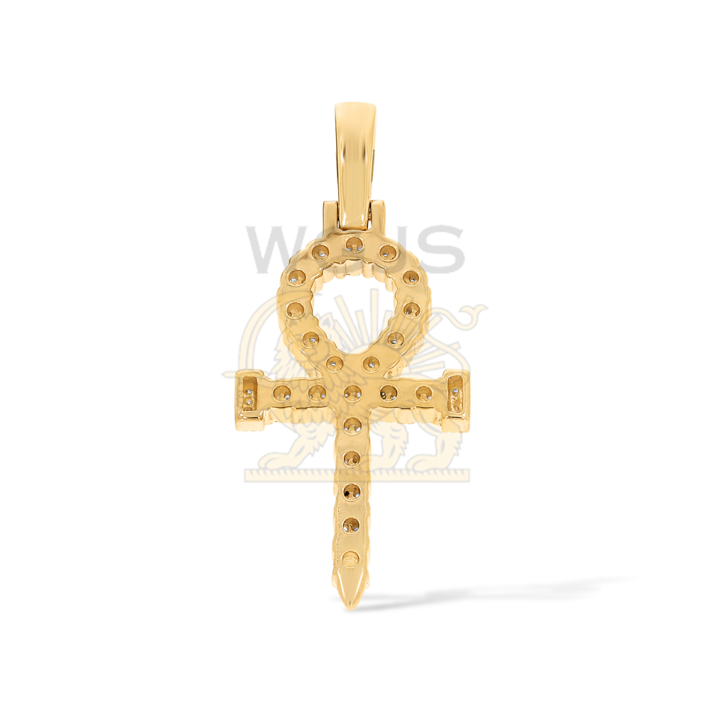 Diamond Ankh Cross Pendant 0.30 ct. 10k Yellow Gold