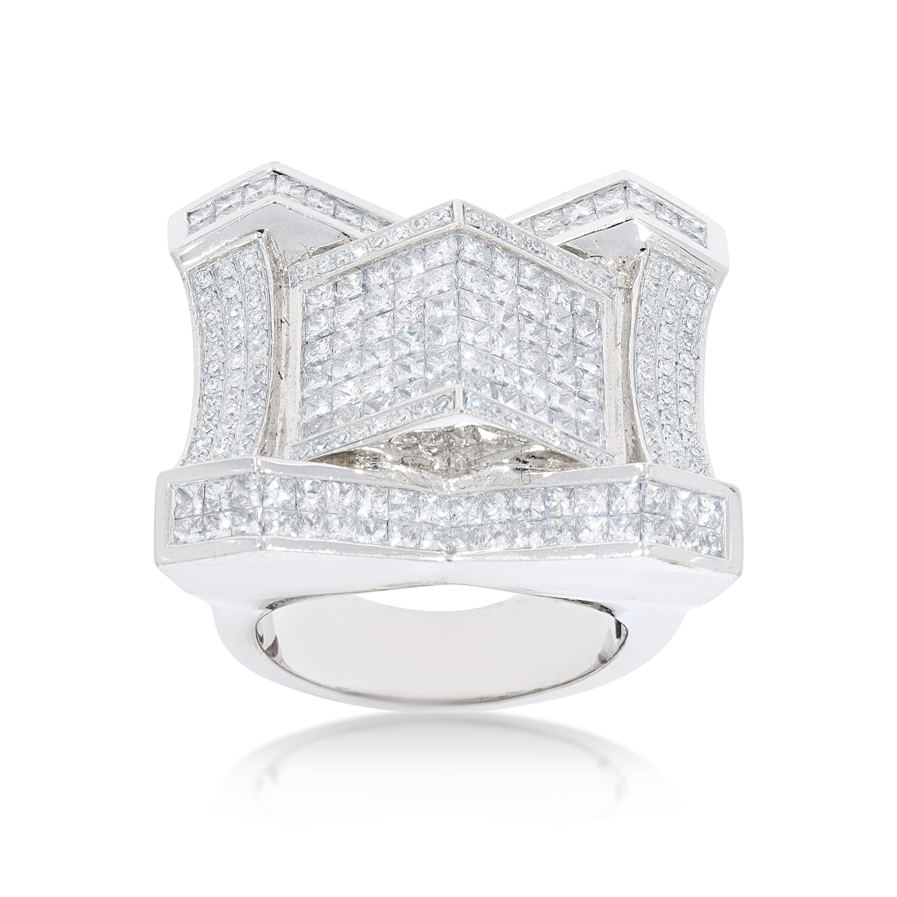 Princess Cut Jumbo Diamond Ring 6.00 ct. 14K White Gold