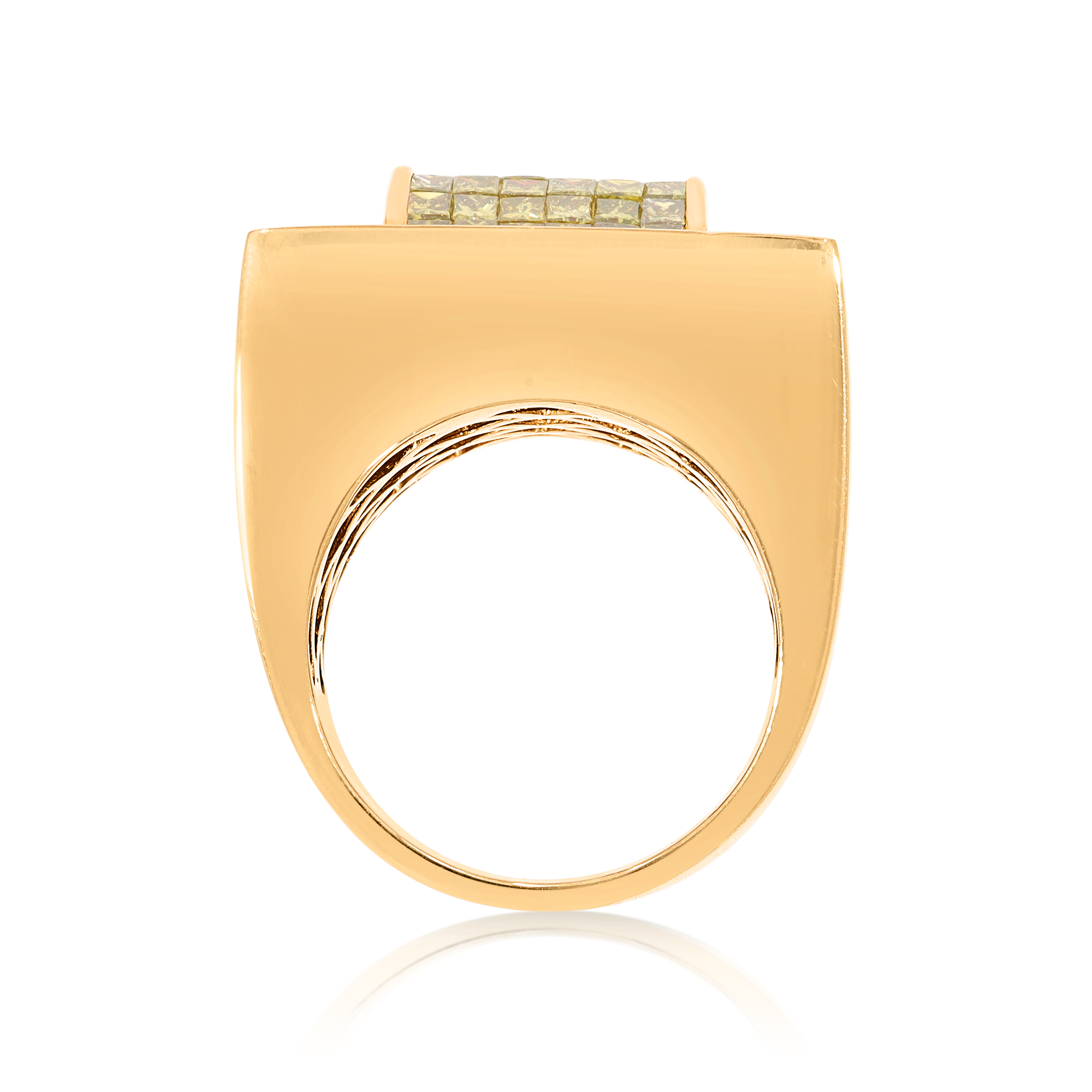 Princess Cut Canary Diamond Ring 5.65 ct. 14K Yellow Gold