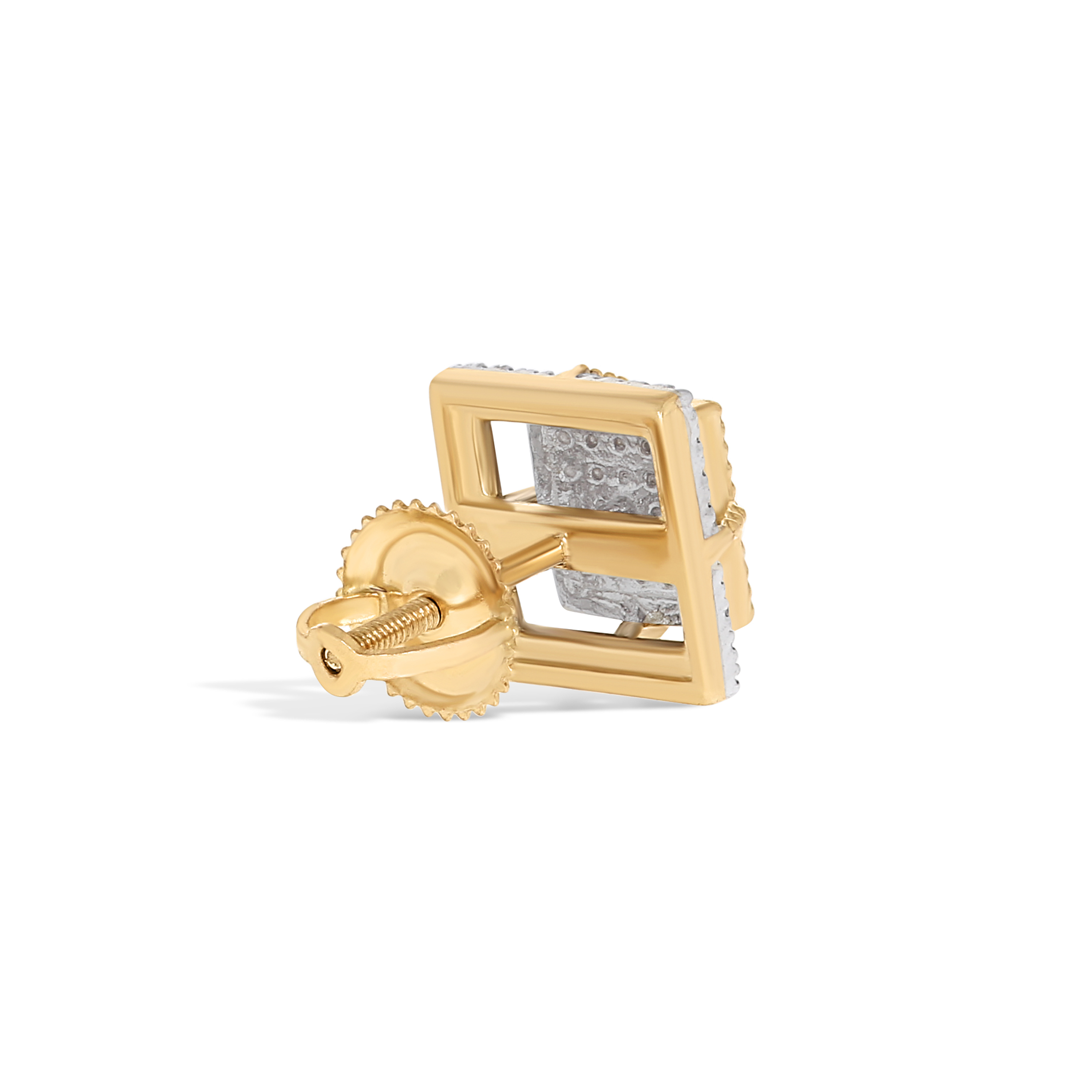 Diamond Earrings Square Design 0.26 ct. 10k Yellow Gold
