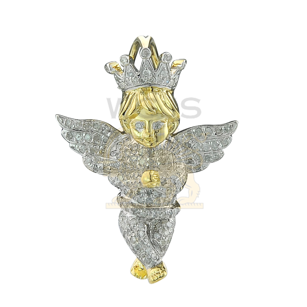 Diamond Angel Pendant --0.62CT 10K Yellow Gold