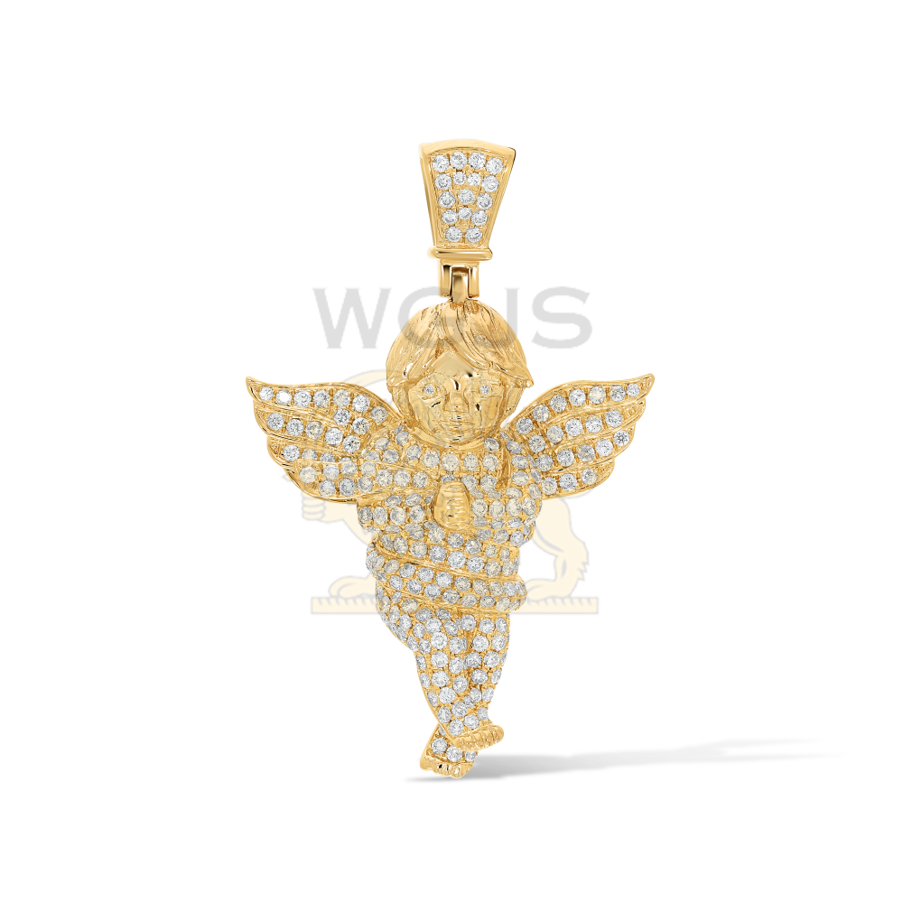 Diamond Angel Pendant 2.50 ct. 10k Yellow Gold