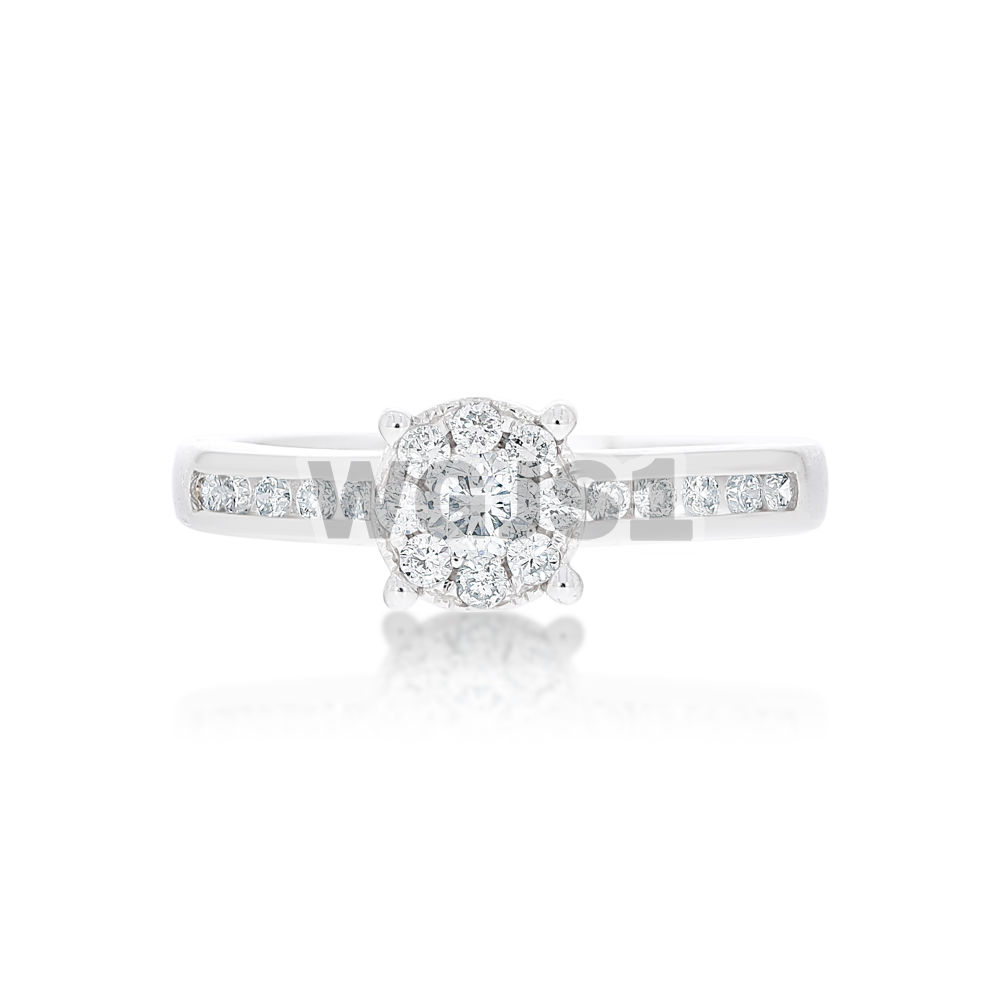 Diamond Engagement Ring Channel Setting 0.51 ct. 14k White Gold