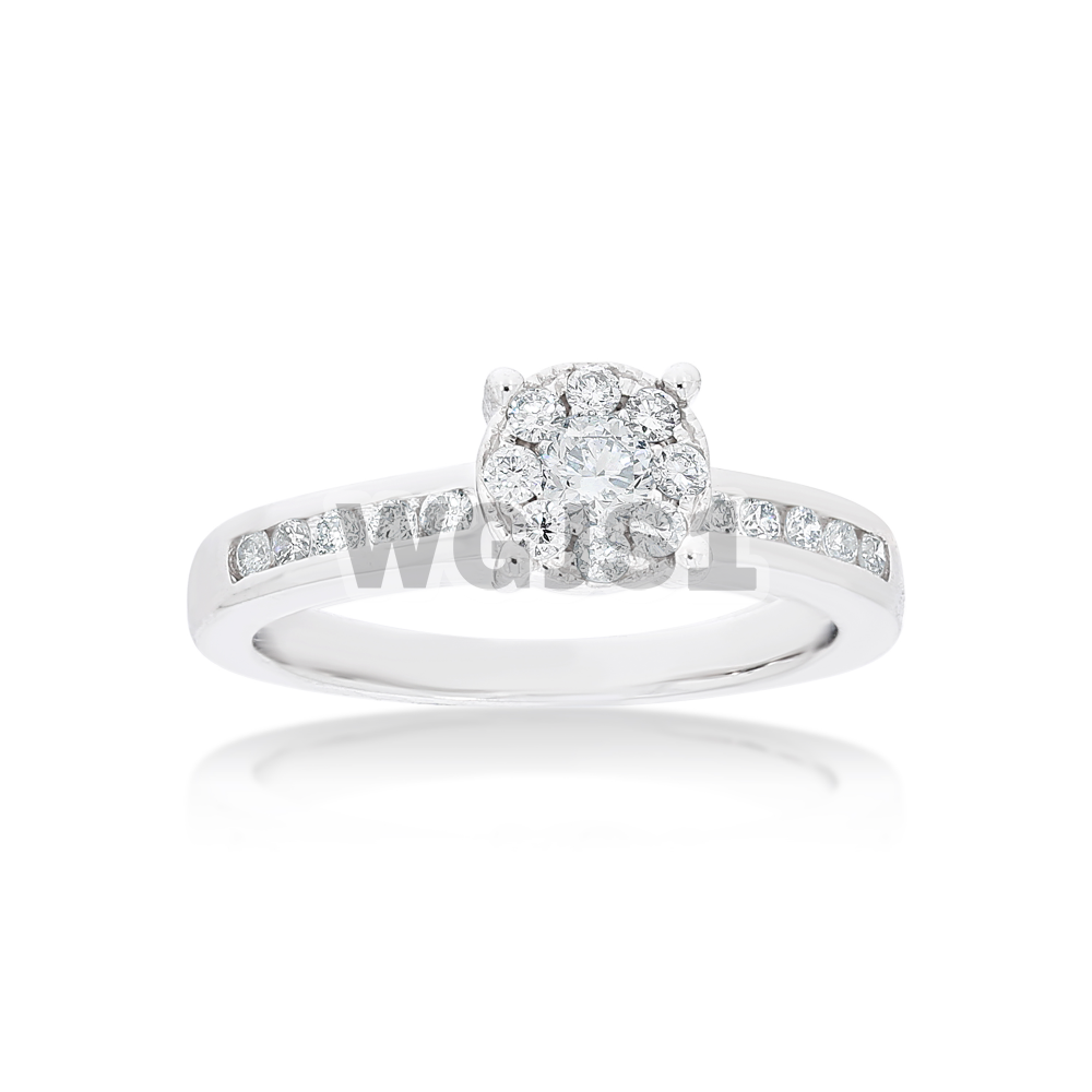 Diamond Engagement Ring Channel Setting 0.51 ct. 14k White Gold