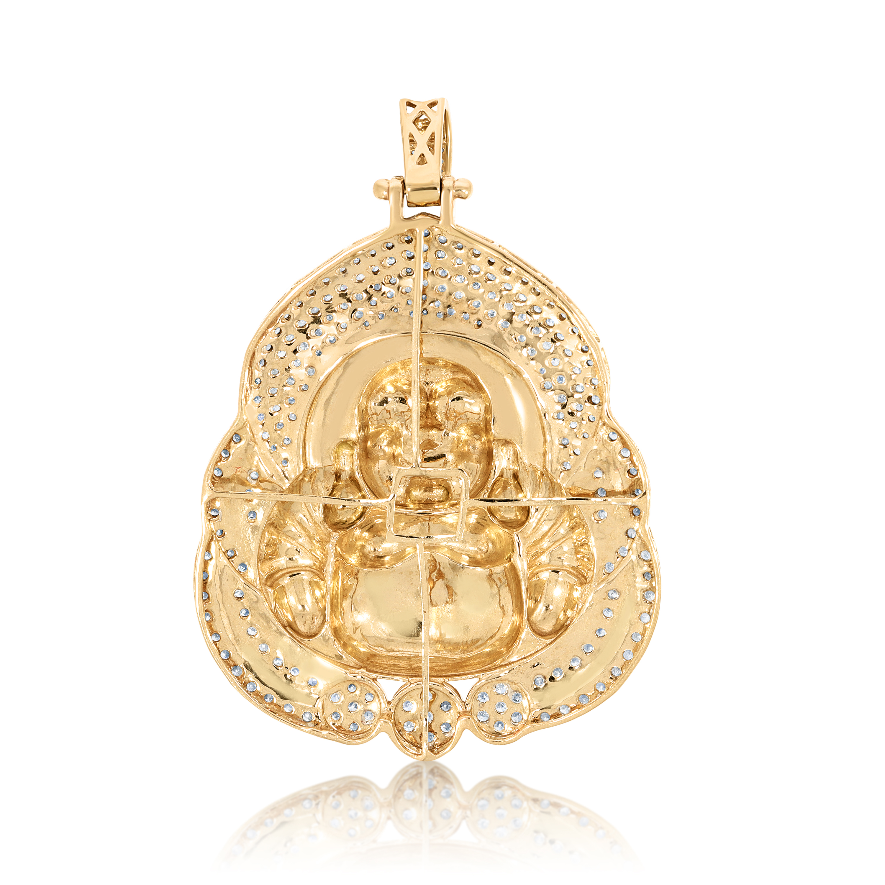 Diamond Buddha Pendant 4.40 ct. 10K Yellow Gold