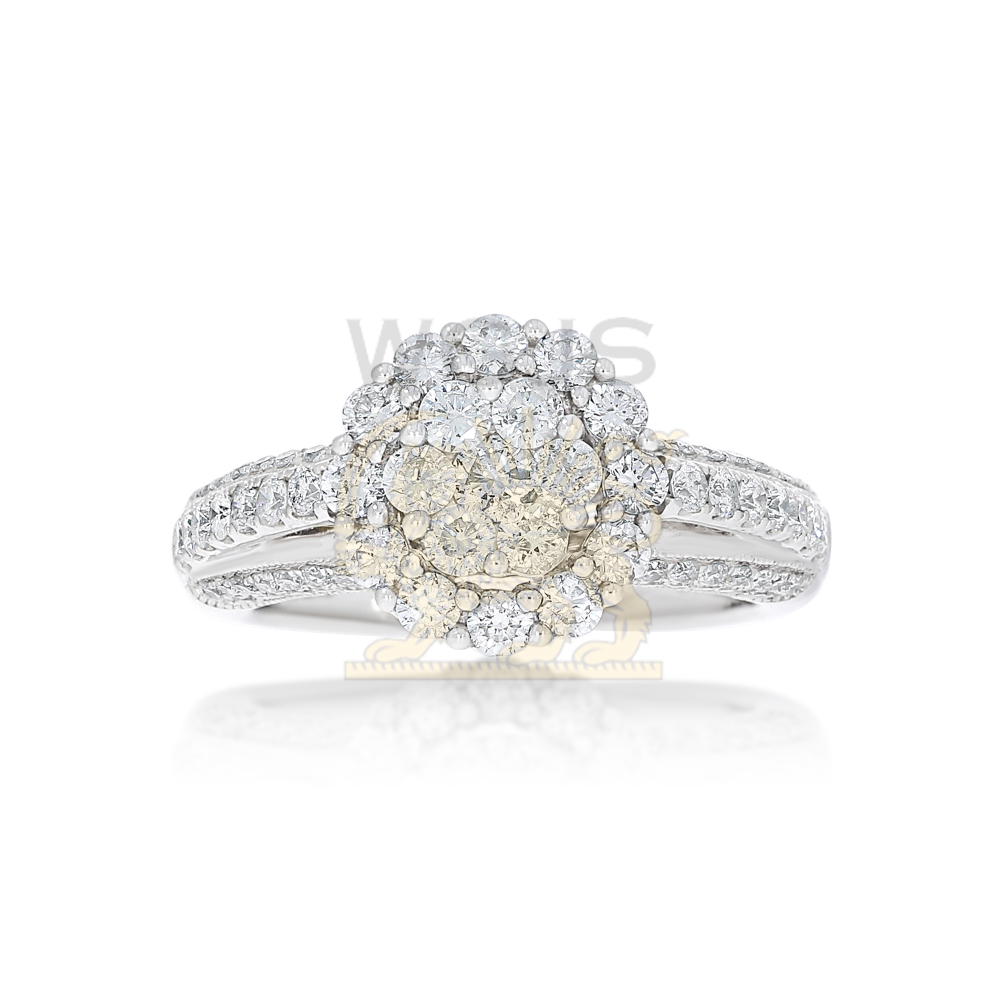 Diamond Engagement Ring Fancy 1.90 ct. 14k White Gold