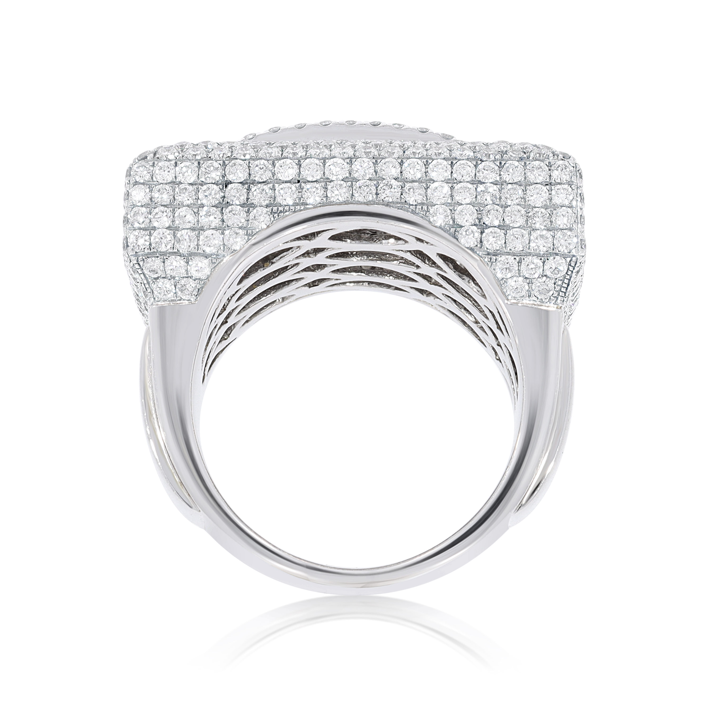 Jumbo Rectangle Diamond Ring 6.60 ct. 14K White Gold
