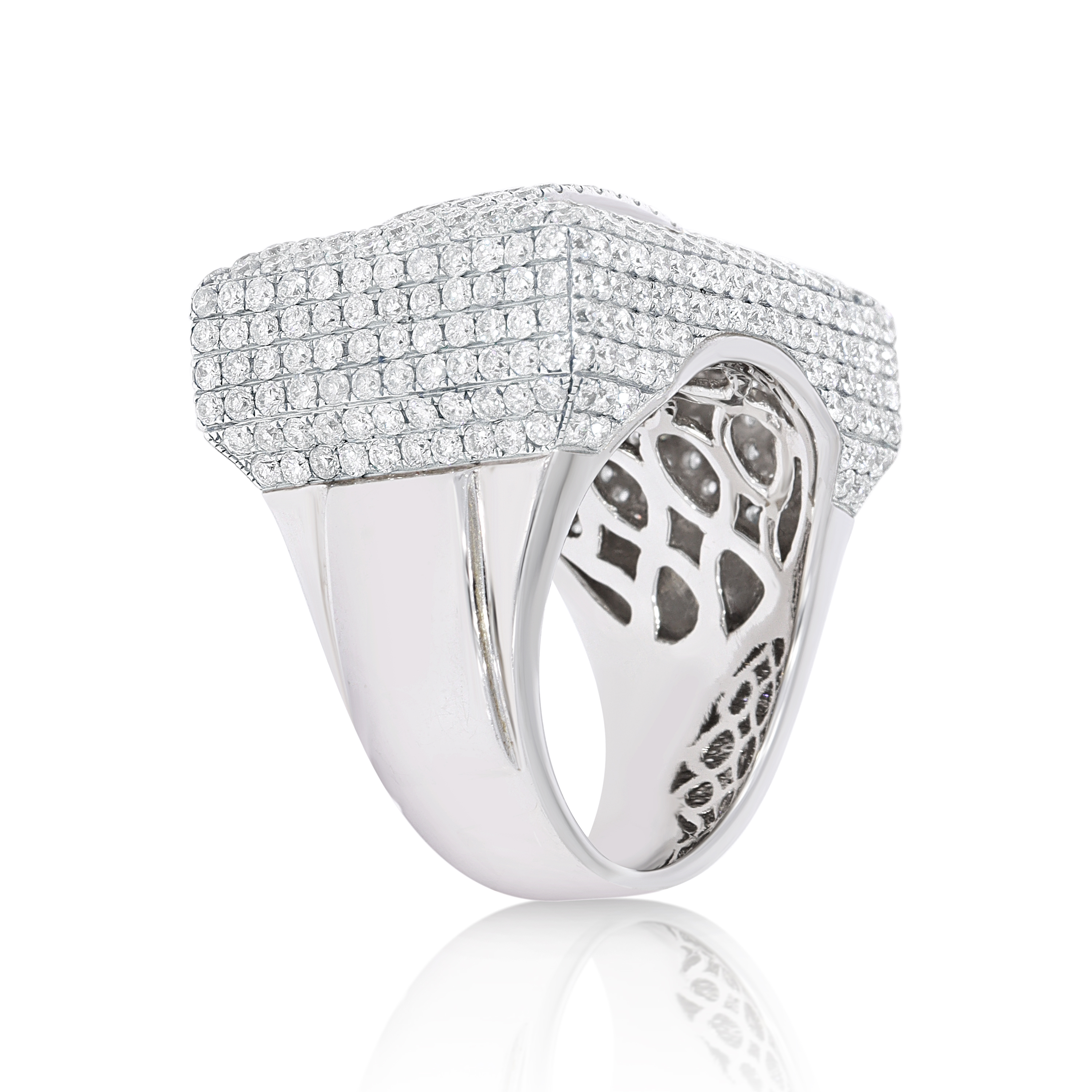 Jumbo Rectangle Diamond Ring 6.60 ct. 14K White Gold