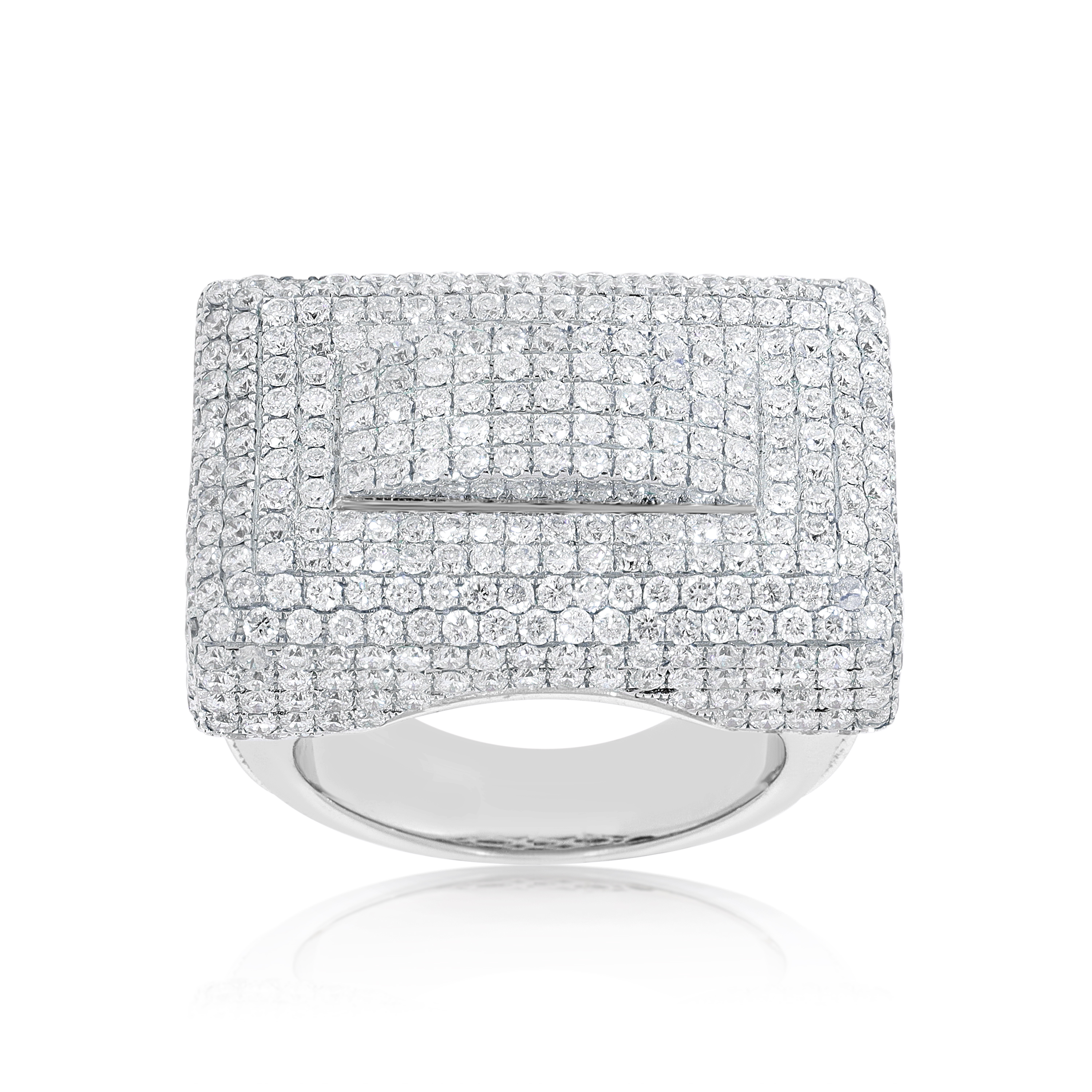 Jumbo Rectangle Diamond Ring 6.60 ct. 14K White Gold