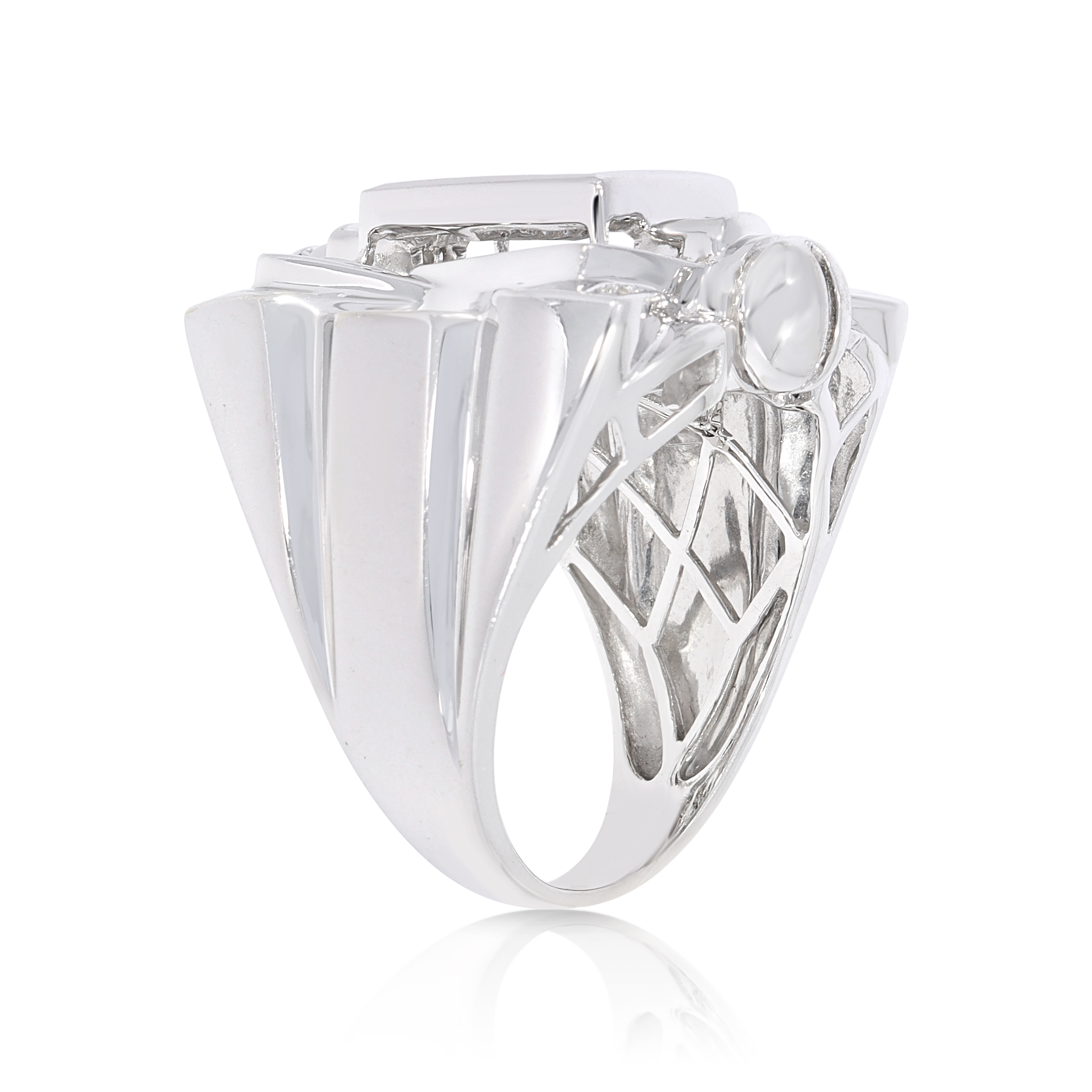 Princess Cut Jumbo Diamond Ring  2.50 ct. 14K White Gold