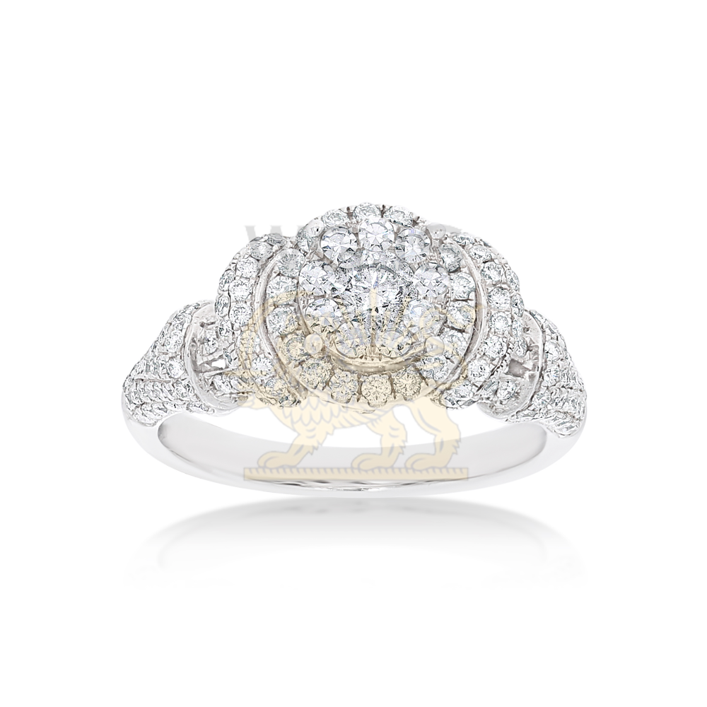 Fancy Diamond Engagement Ring 0.60 ct. 14k White Gold