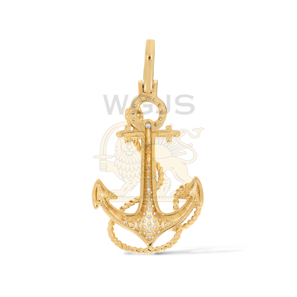 Diamond Anchor Pendant 0.85 ct. 10k Yellow Gold
