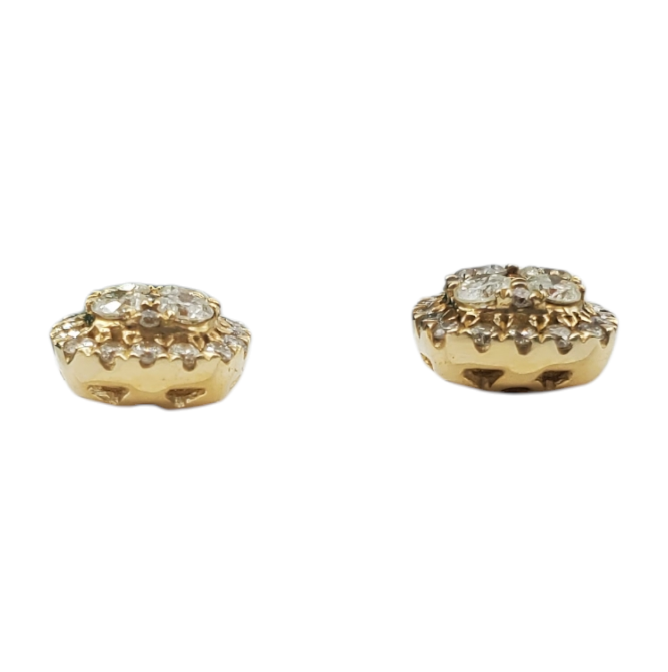 Diamond Circle Earrings 0.61ct 14k Yellow Gold