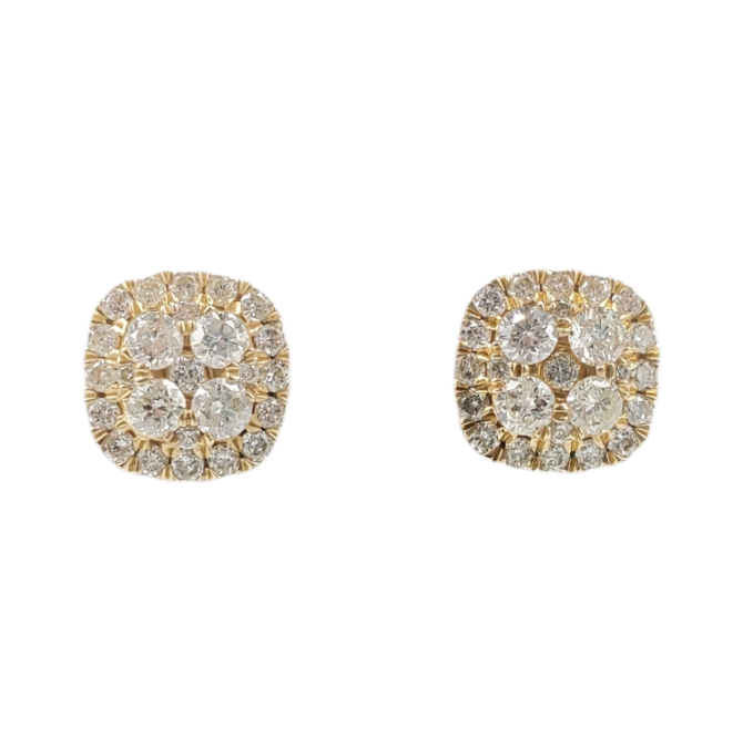 Diamond Circle Earrings 0.61ct 14k Yellow Gold