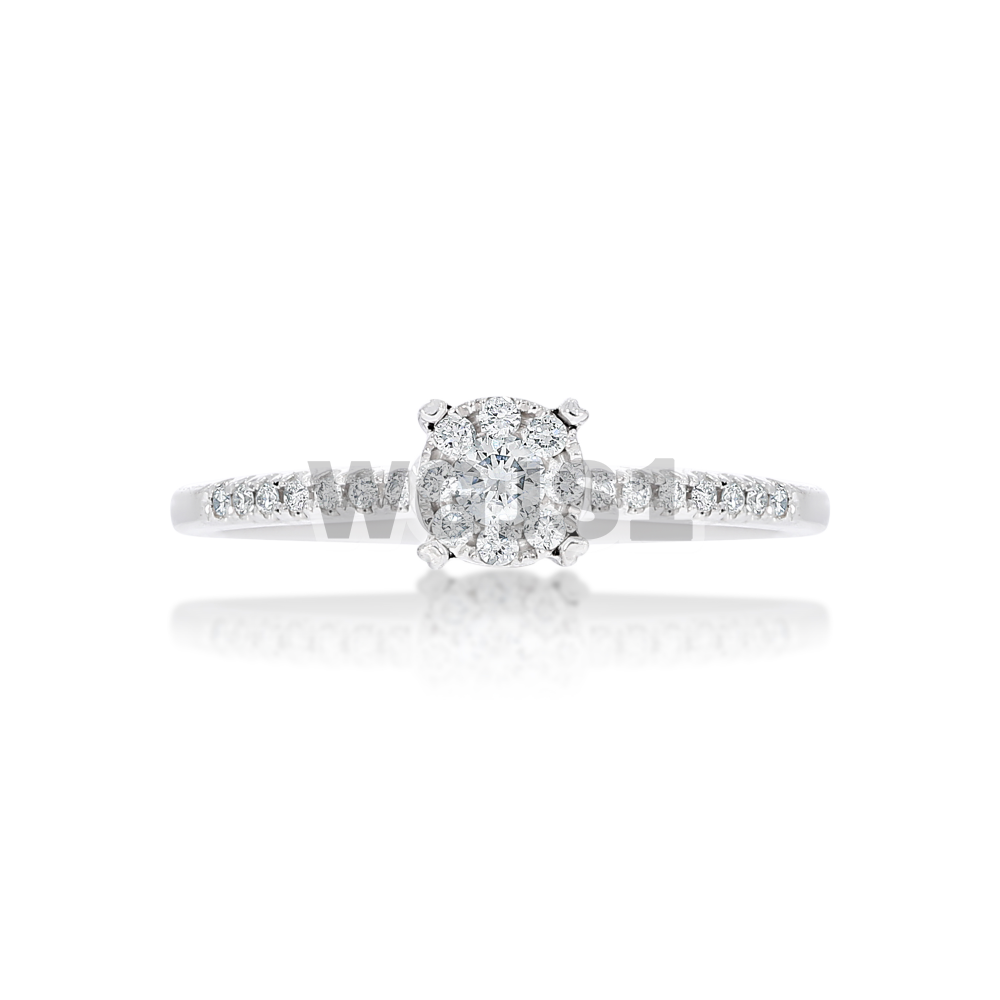 Diamond Engagement Ring Round 0.22 ct. 14k White Gold