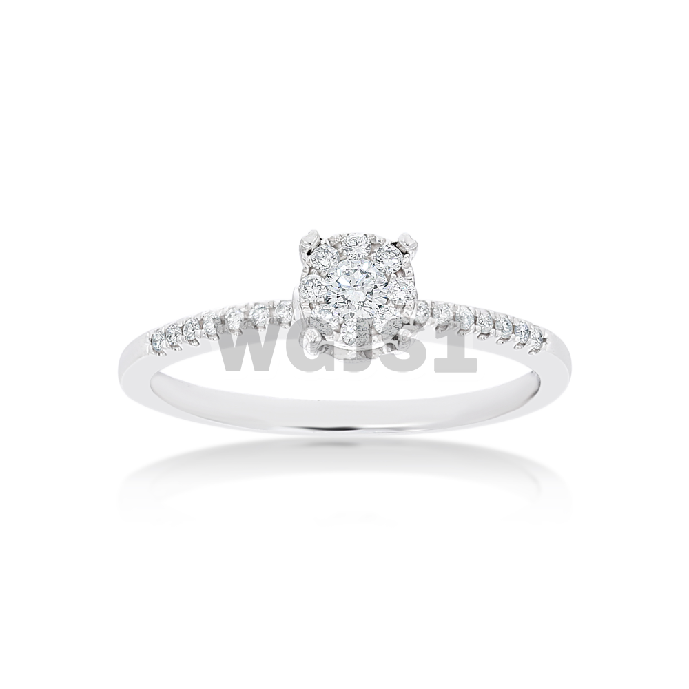 Diamond Engagement Ring Round 0.22 ct. 14k White Gold