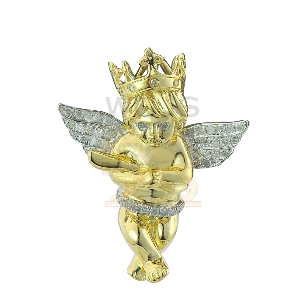 Diamond Angel Pendant --0.20CT 10K Yellow Gold