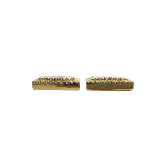 Baguette Diamond Square Earrings 0.82ct 10k Yellow Gold
