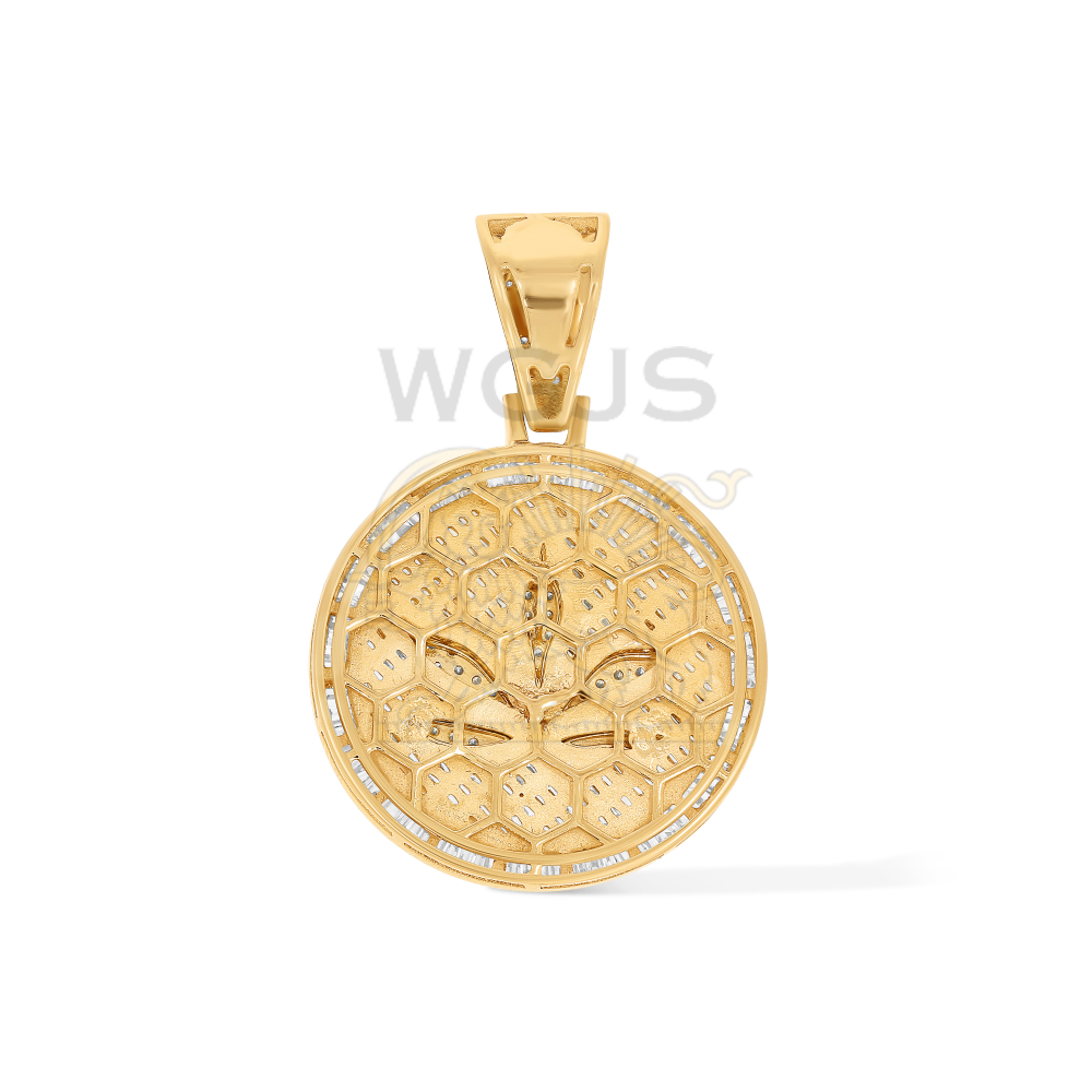 Baguette Diamond Marijuana Leaf Medallion 2.68 ct. 10k Yellow Gold