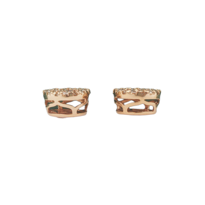 Diamond Circle Earrings 1.00ct 14K Rose Gold