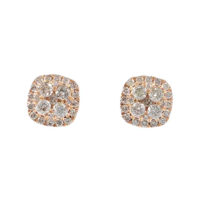 Diamond Circle Earrings 0.61ct 14k Rose Gold