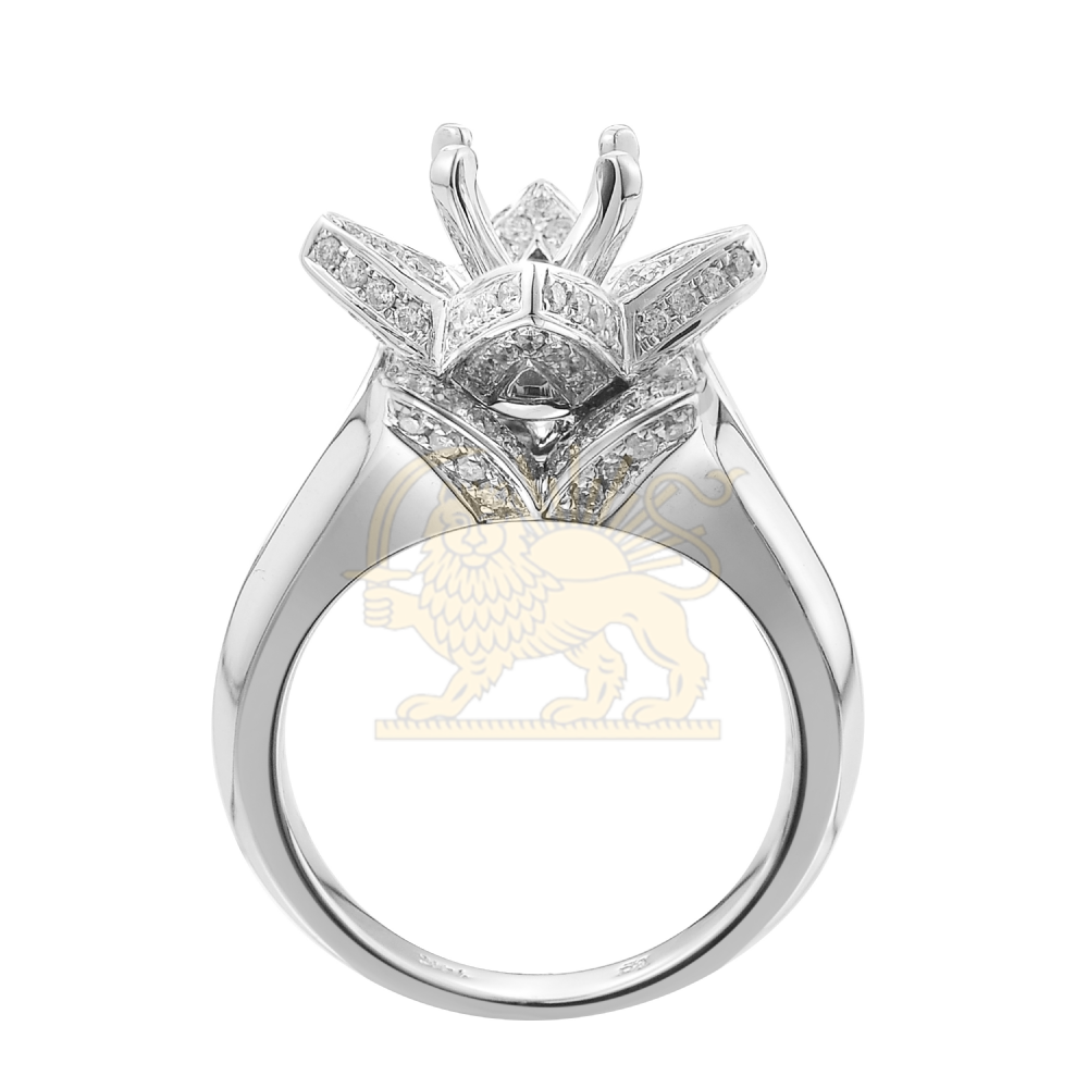 Diamond Engagement Mounting Ring  0.87 ct. 14K White Gold