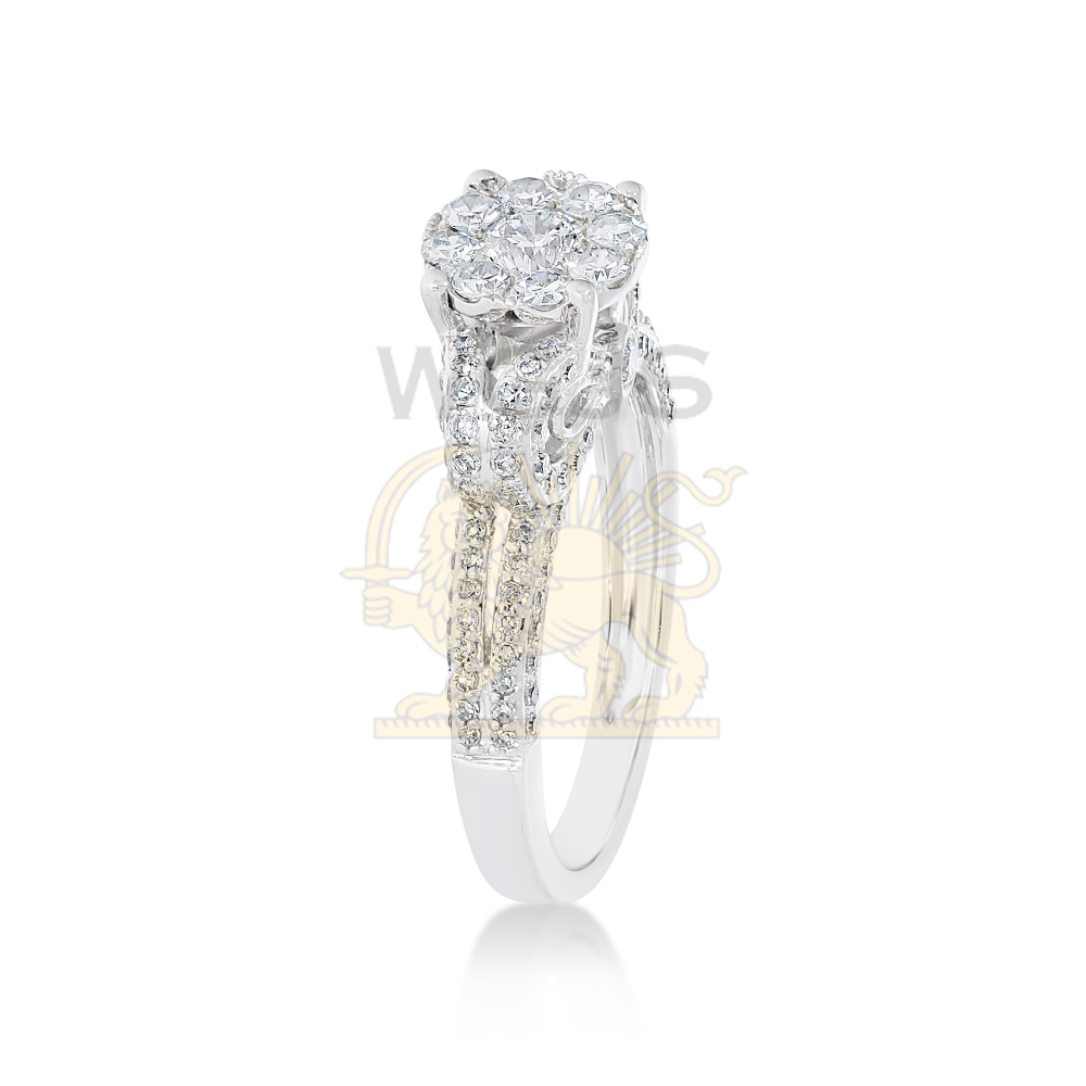Fancy Diamond Engagement Ring 1.12 ct. 14k White Gold