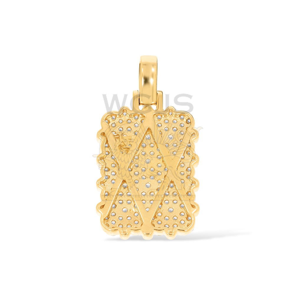 Rectangular Diamond Pendant 1.95 ct. 10k Yellow Gold