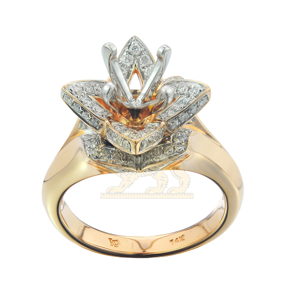 Diamond Engagement Mounting Ring 0.88 ct. 14K Yellow Gold