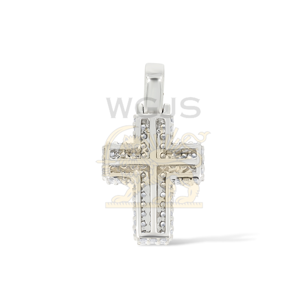 Diamond Cross Pendant 1.96 ct. 14k White Gold