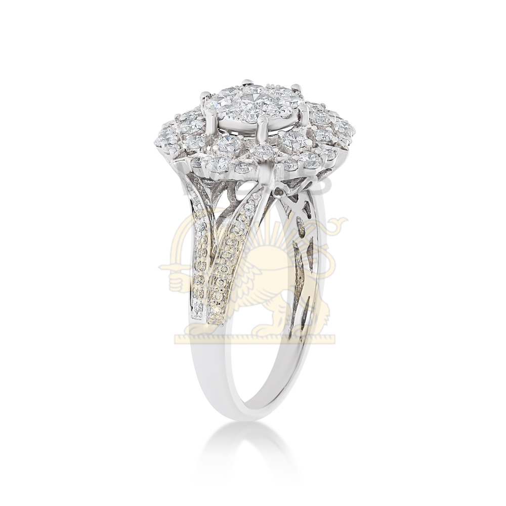 Diamond Engagement Ring Antique Style 1.26 ct. 14k White Gold
