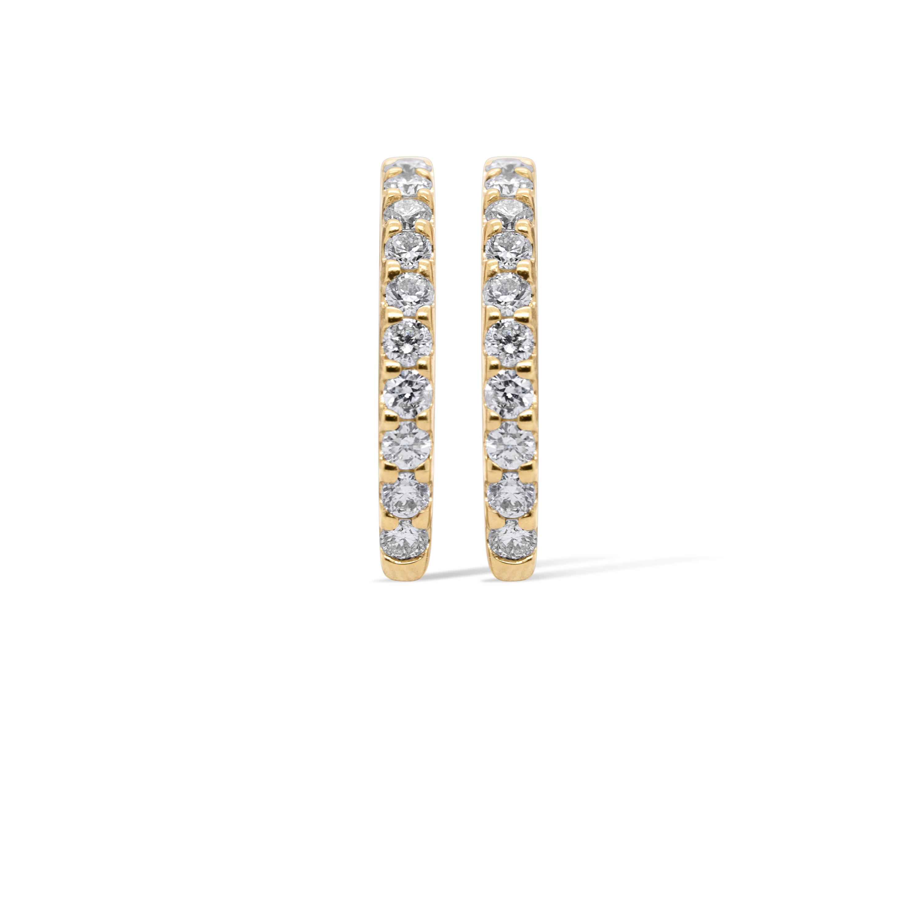 Small Diamond Hoops 14K Yellow Gold